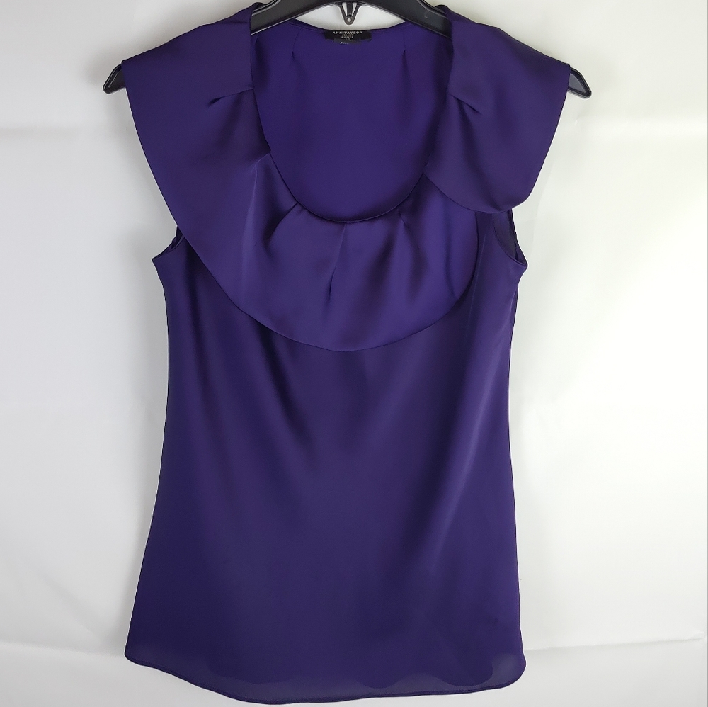 Ann Taylor Sleeveless Blouse Top Womens 2P Cocktail Party Going Out Fancy Work